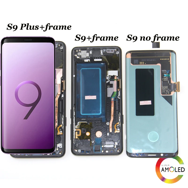 AMOLED Замена с рамкой для SAMSUNG Galaxy S9 G960 g960f ЖК сенсорный экран дигитайзер