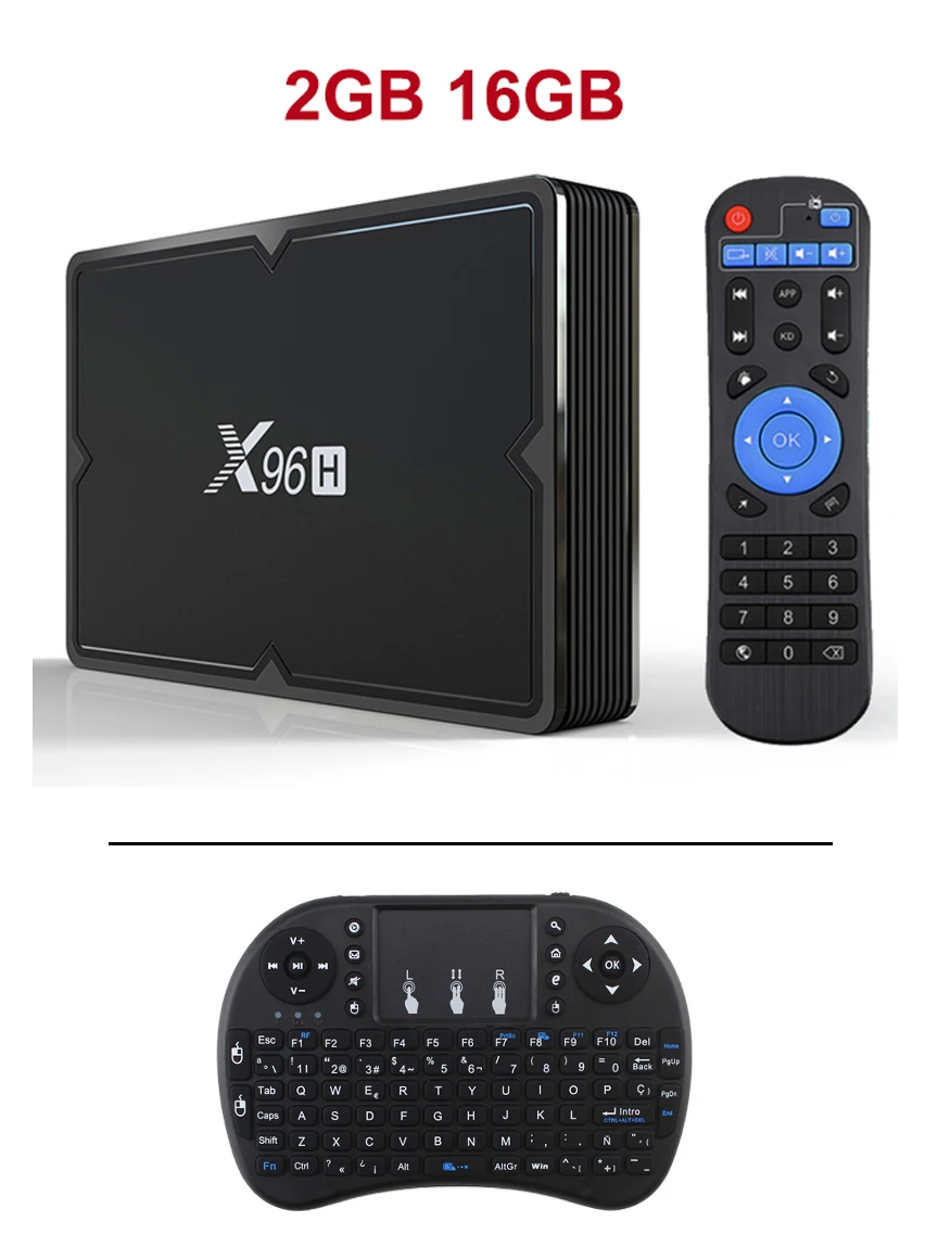 2GB 16GB and I8 Процессор X96H Android 9,0 Smart tv Box X96 H Android tv BOX 2 ГБ/4 Гб ram 16 Гб/32 ГБ/64 Гб rom H603 четырехъядерный 64-разрядный ARM телеприставка - Цвет: 2GB 16GB and I8