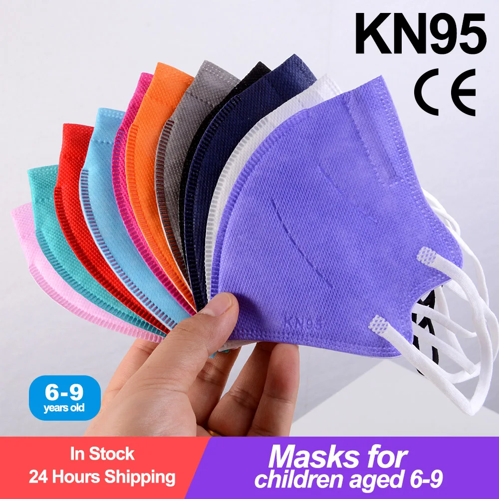 Máscara FFP2 reutilizable para niños, Mascarillas infantiles FPP2 con filtro de 5 capas, 10-100 Uds.