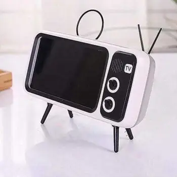 

Mini Portable Retro BT Bluetooth Speaker Music TV Design Mobile Phone Holder Speaker Stereo Outdoor Sound