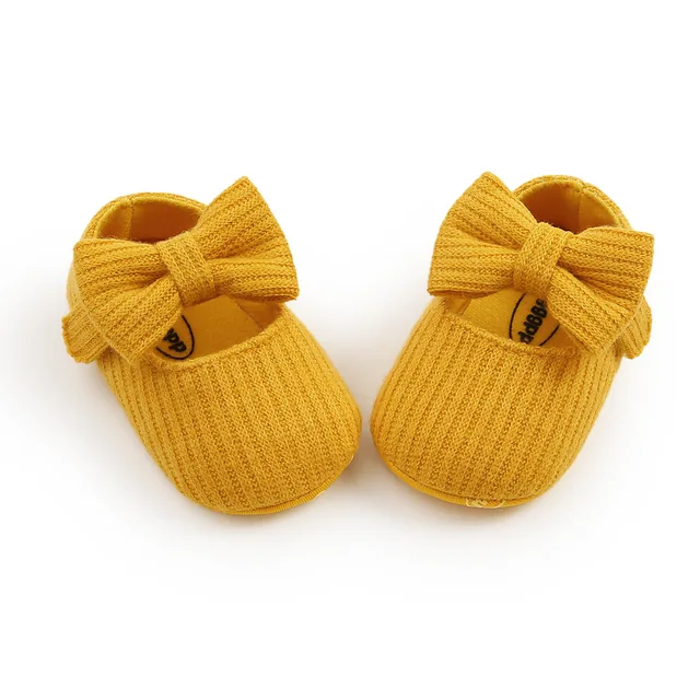 Spring And Autumn 0-1 Year Old Woolen Bow Baby Princess Shoes Toddler Baby Newborn Shoes Girl 6To 12 Month Infant Little Girls see chart