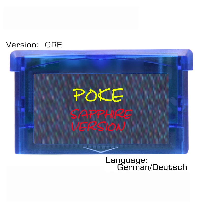 Poke Sapphire версия 32 бит картридж для видеоигр консольная карта версии GRE язык