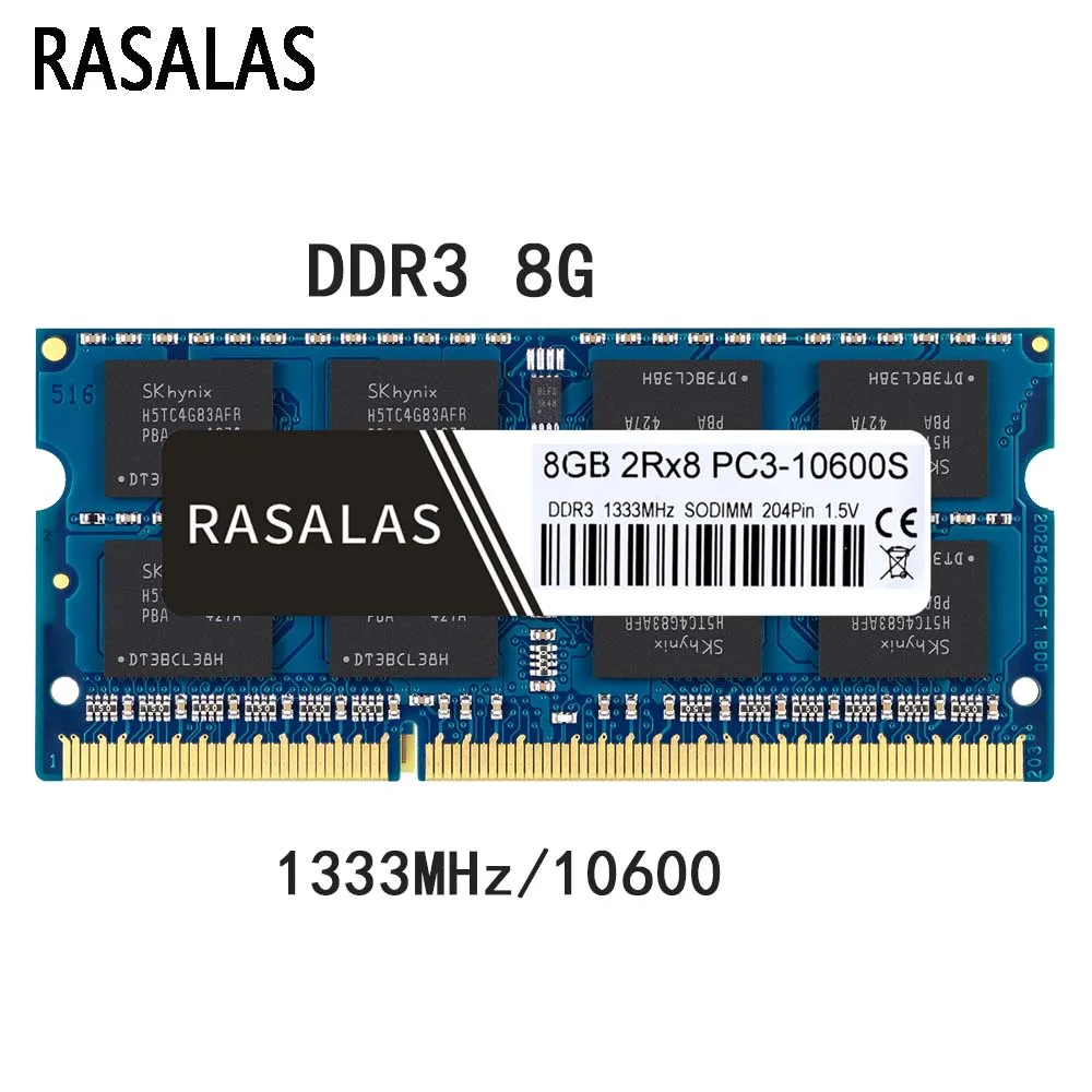 

Rasalas Ram DDR3 8G 4G 1333Mhz SO-DIMM Notebook 1.5v 204Pin Laptop Compatible RAM Memory Sodimm Computer Parts