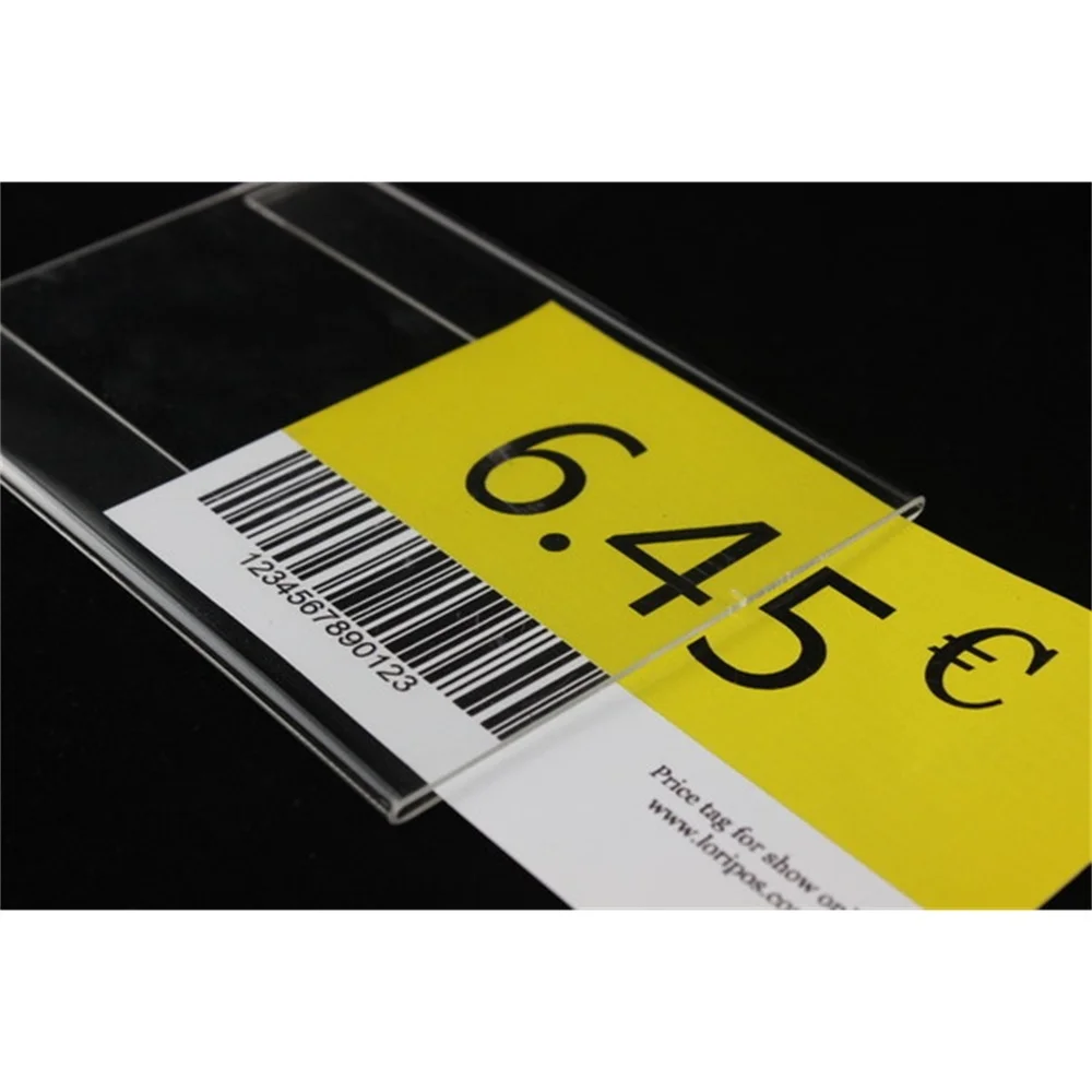 Acrylic Tag Label Holder Frame Wall Mounted Label Display Pop Sign Case Name Card Holders Shelf Data Strip Price Talker T1.3mm