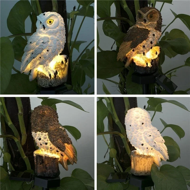1 шт. водонепроницаемый Солнечный светодиодный светильник, садовая дорожка, садовая лужайка, Сова, животный орнамент, лампа, уличный декор, садовые статуи