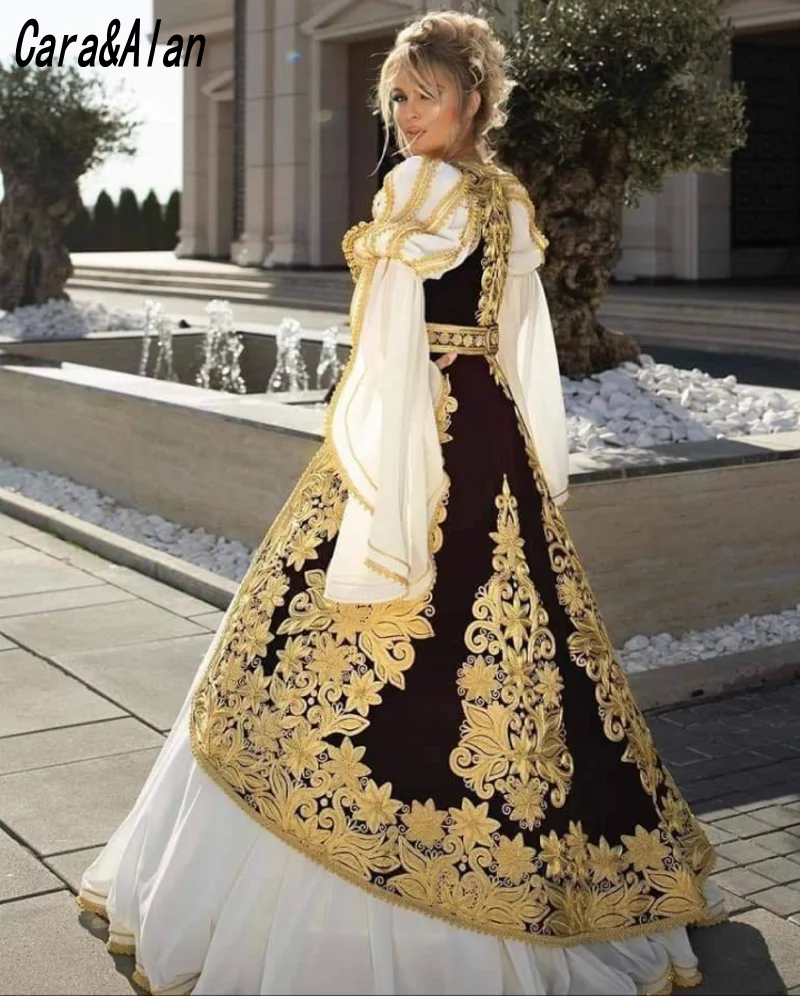 Traditional Kosovo vestidos formales Arabic Velvet Evening Dresses