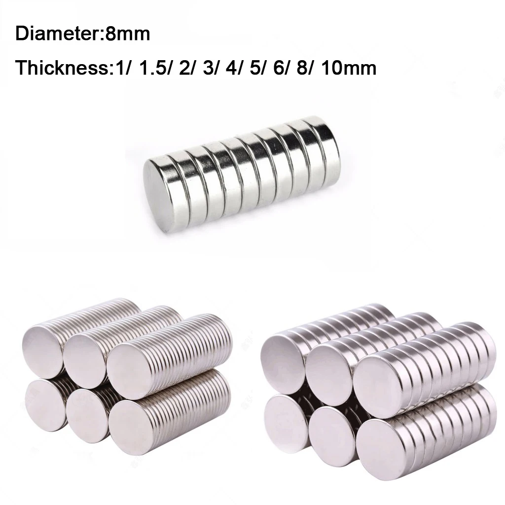 Magnete al neodimio N52 con diametro 1/2 x 1/32 di spessore – 0,7 kg Pull – Materiale con licenza (confezione da 10
