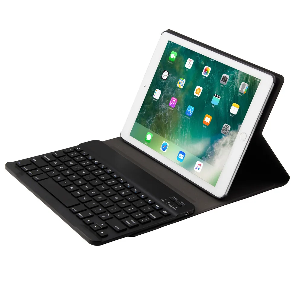 Беспроводная клавиатура Bluetooth+ кожаный чехол для Apple iPad Air 2/iPad Pro 9,7 легкий вес тихий нажатия ключей водонепроницаемый пыленепроницаемый
