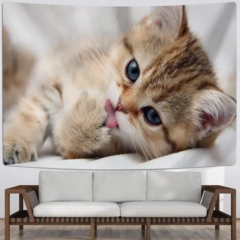 

Lucky Cat Animals Hanging Cloth Tapestry Blanket Background Cloth Beach Towel Household Hanging Picture Decorative Tablecloth