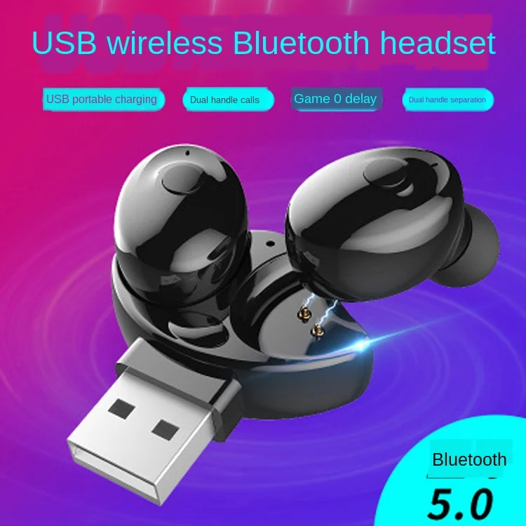 

Mini Bluetooth 5.0 Earphone Single Sport Wireless Stereo Headset Portable Invisible In-Ear Business Earbud USB Magnetic Charger