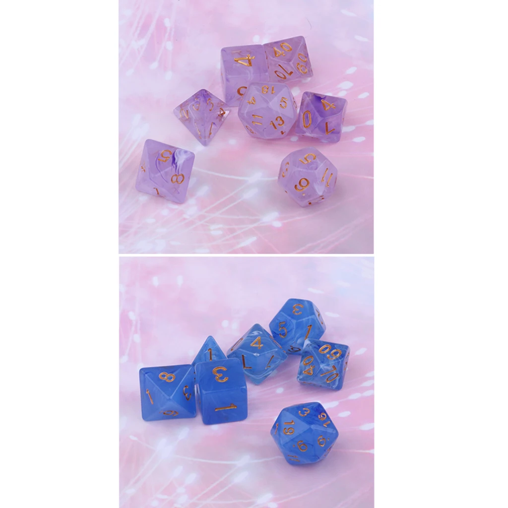 10pcs Multi-Sided Dice Polyhedral Dice D4 D6 D8 D10 D&D Role Play Game Club Bar Game Player Accessories