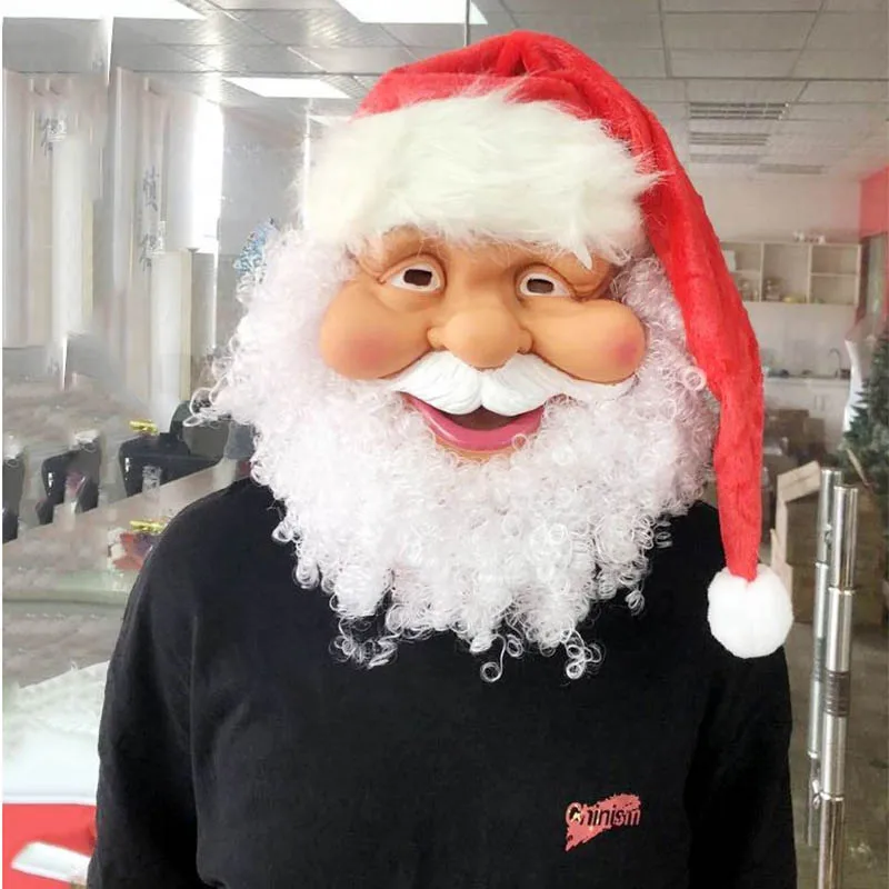 Силиконовая маска для души Санта-Клауса на все лицо вечерние аксессуары костюмов