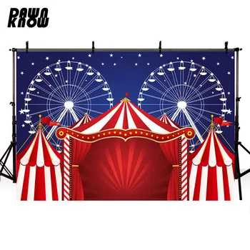 

DAWNKNOW Cartoon Circus Photography Background Baby Photocall Ferris Wheel Photo Shoot Backdrop Children Photo Studio lv1300