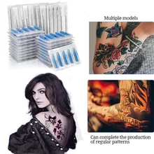 Набор для начинающих, 100 шт, Смешанная игла для татуировки+ 100 шт, набор игл для смешанных татуировок, набор инструментов для искусства тела