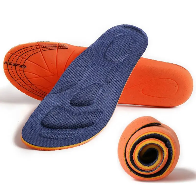 

1 1 Pair Women Men Breathable Sweat Absorption Shock Insoles Unisex Can Be Cut Running Training Sports Insoles Foot Support