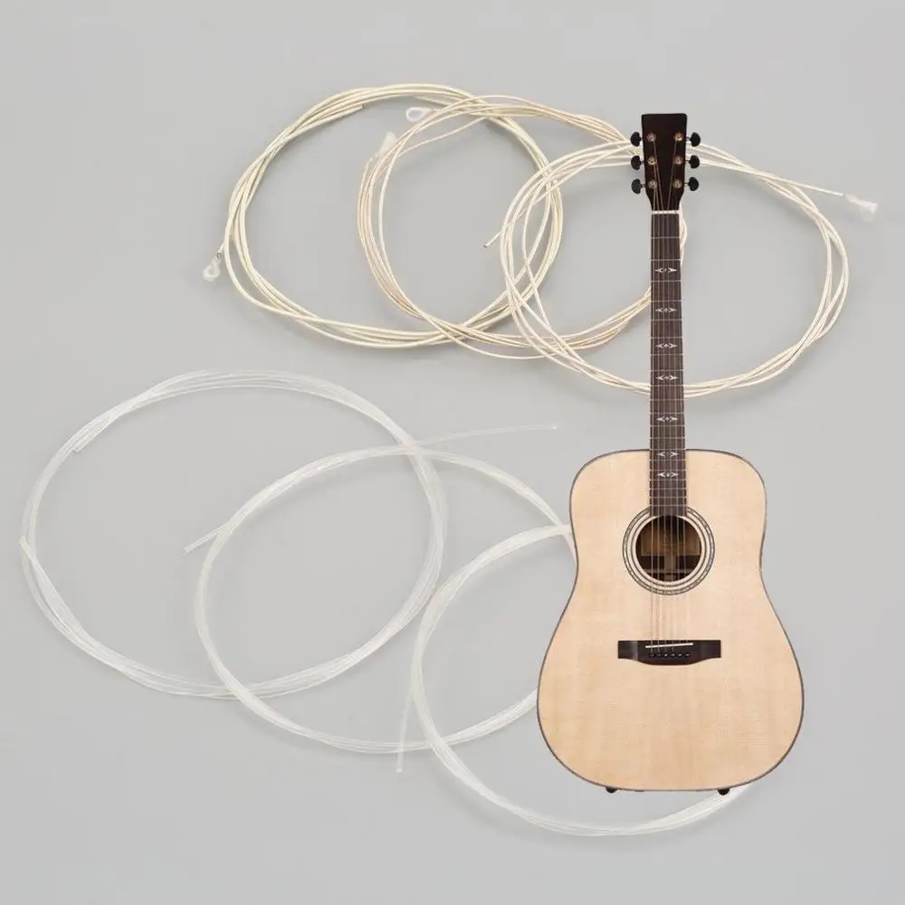 

Classical Guitar Strings Set 6-string Classic Guitar Clear Nylon Strings Silver Plated Copper Alloy Wound - Alice