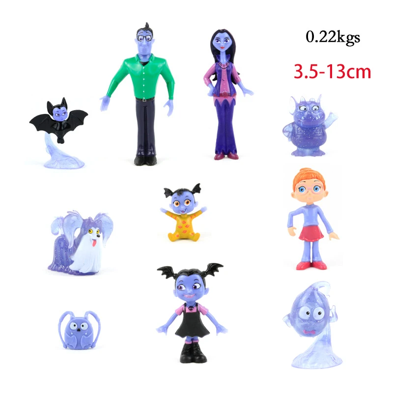 Поступление 10 шт. куклы Junior Vampirina, милые ПВХ Аниме фигурки, игрушки для детей на день рождения, рождественские подарки, сумки, Прямая поставка