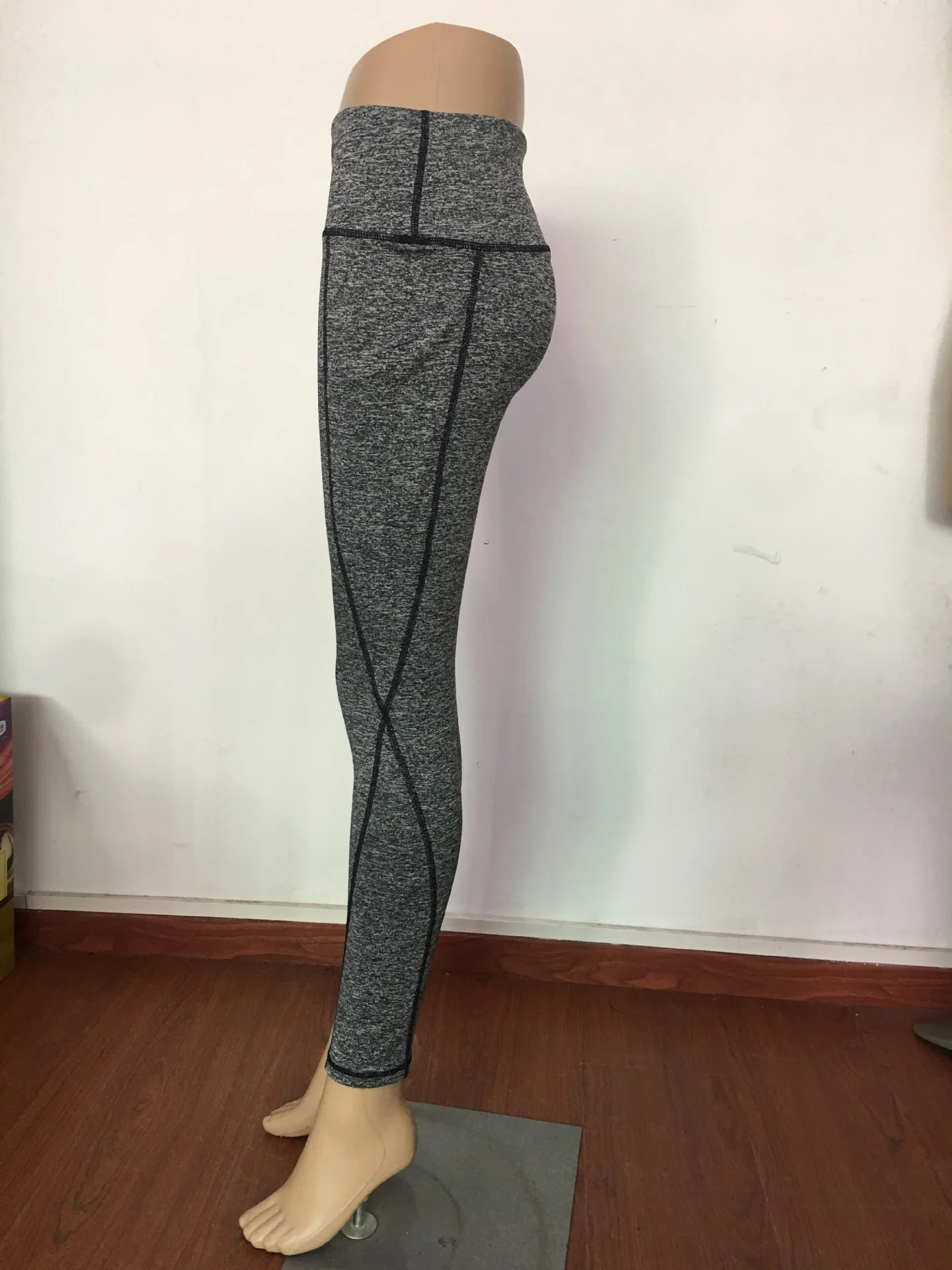 Cross Border Leggings New Style High-waisted Fitness Yoga Pants Europe And America Pocket Leggings Four Needle Six Line Gymnasti