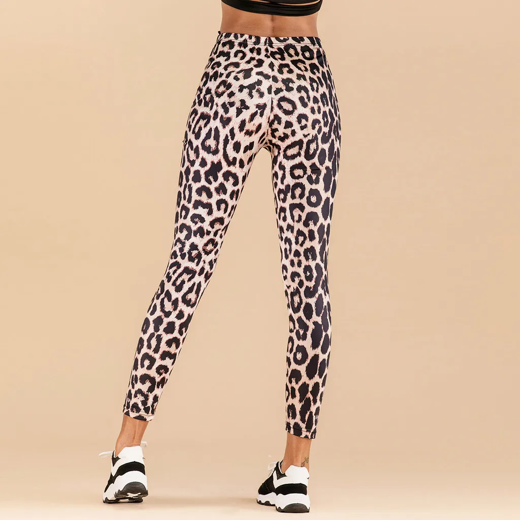Женские леггинсы с леопардовым принтом, сексуальные тонкие спортивные штаны для бега, эластичные леггинсы для фитнеса, пуш-ап Леггинсы для тренировки# BL35