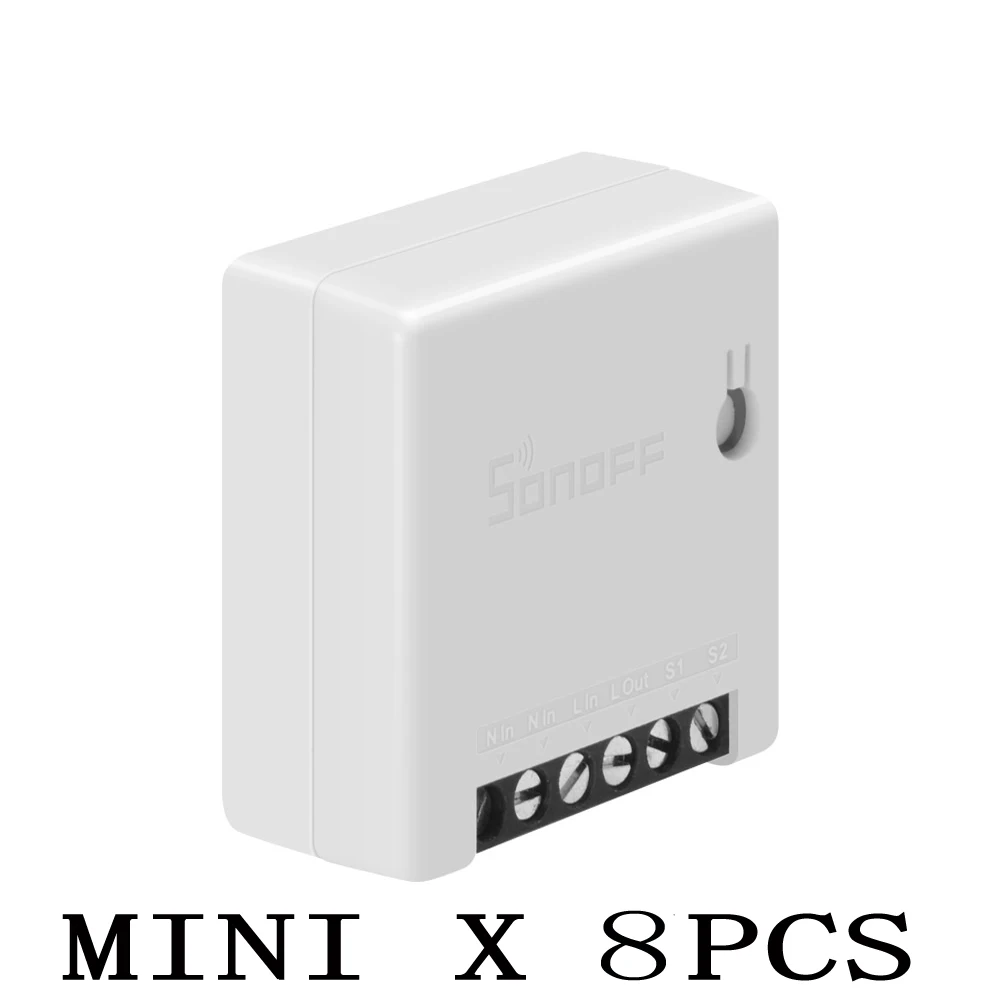 Sonoff MINI 8pcs Sonoff Мини DIY приложение умный пульт дистанционного управления таймер расписание голосовое включение статус DIY Режим двухсторонний Wifi умный переключатель умный дом - Комплект: Sonoff MINI 8pcs