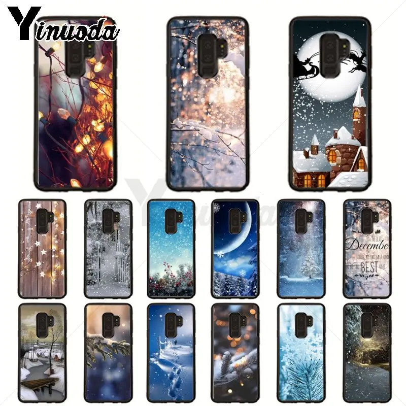Case untuk Galaxy S9 Pemandangan Musim Dingin Salju Cell Phone Case untuk Samsung Galaxy S10plus S9 S8plus S10e A50 A70 A10 ponsel