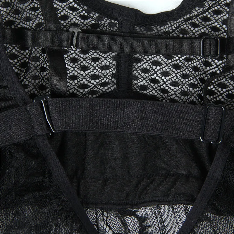 Ohyeahlady без спинки Babydoll дамское нижнее белье в стиле пэчворк пикантные кружево Lenceria Mujer женские Необычные платья Спагетти ремень прозрачный цветочный RJ80805