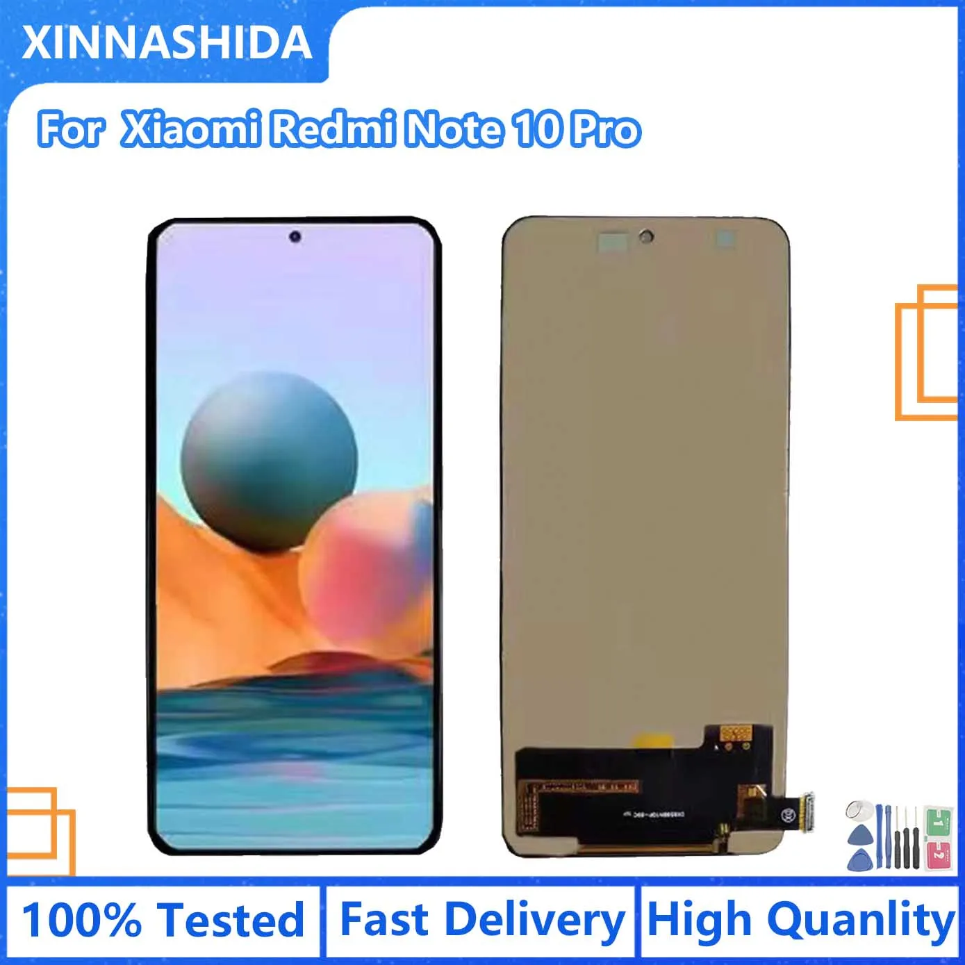 ЖК-дисплей TFT для Xiaomi Redmi Note 10 Pro M2101K6G дисплей с сенсорным экраном и дигитайзером в