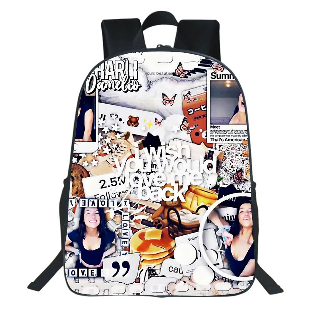 Charli Damelio Backpack men Women Travel Rucksack boys Bags Bookbag Student Bagpack Children School Knapsack