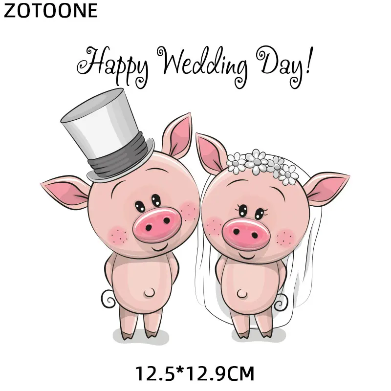 ZT1236 ZOTOONE милые животные, единорог, свинья, пластырь, железо на переводе, для одежды, Аппликации, сделай сам, футболка, теплопередача, Аппликации, наклейка E - Цвет: ZT1236