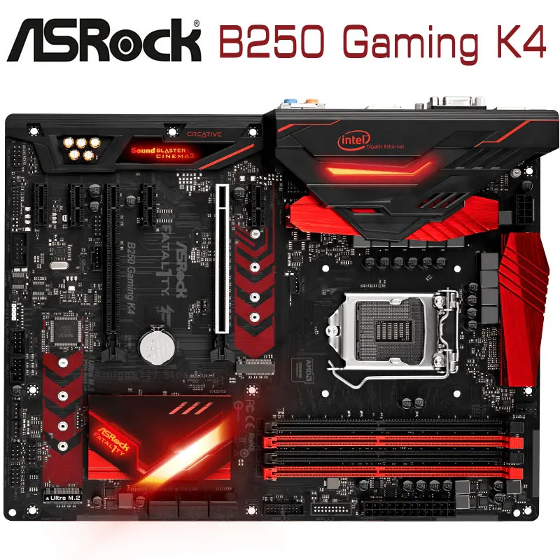 Mainboard Asrock B250 Gaming K4 Lga 1151 7th Ddr4 64gb I7 I5 I3 Pci E 3 0 M 2 Usb 3 1 Rgb Desktop Intel B250 Atx Motherboard Verwendet Motherboards Aliexpress