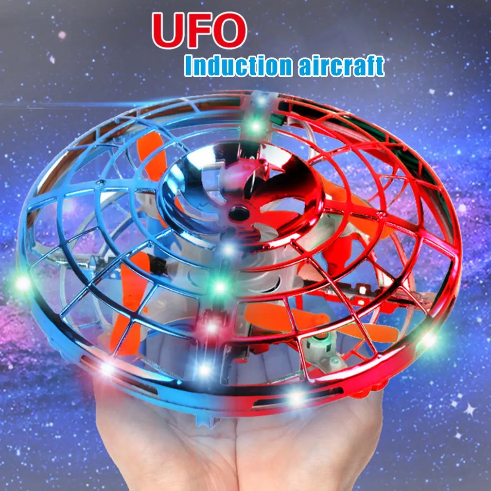 

UFO Mini Drone Helicopter RC Quadcopter Sensing and Lights Indoor Toy Four-axis UFO mini drone UFO Model Kid Gift