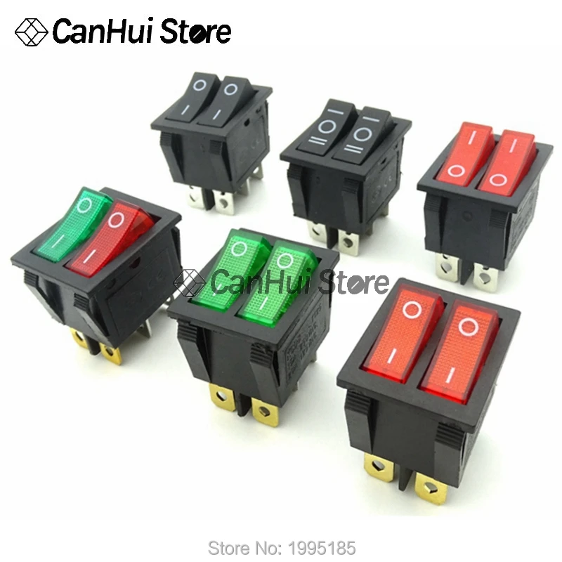 1 шт. KCD9 4PIN 6PIN 16A 250V 20A 125V двойной светильник переключатель Рокер ВКЛ-ВЫКЛ KCD6 лодка