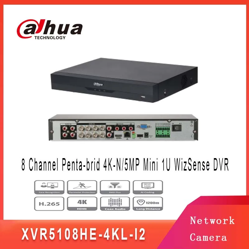 Оригинальный английский Dahua 8/16Ch безопасности Pentabrid H.265 + H.264 4 K рекордер наружного