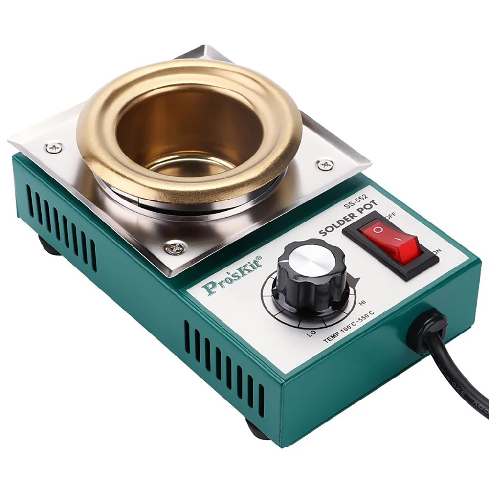 Pro'skit SS-552H 220V 200W stainless steel welding pot melting tin 0.5kg round tin furnace welding bath temperature 100?-550?