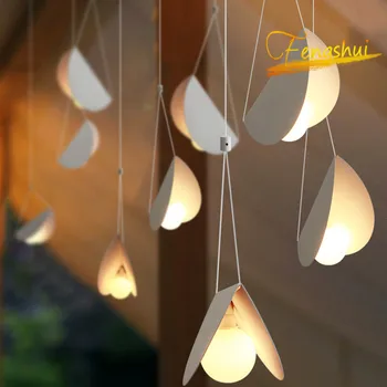 

Modern metal origami art pendant lights lighting minimalist white artpendant lamp cafe restaurant home indoor deco hanging lamp