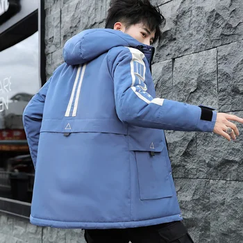 

Cotton han edition men's winter coat trend down cotton-padded jacket ins popular logo tooling quilted jacket winter clothing