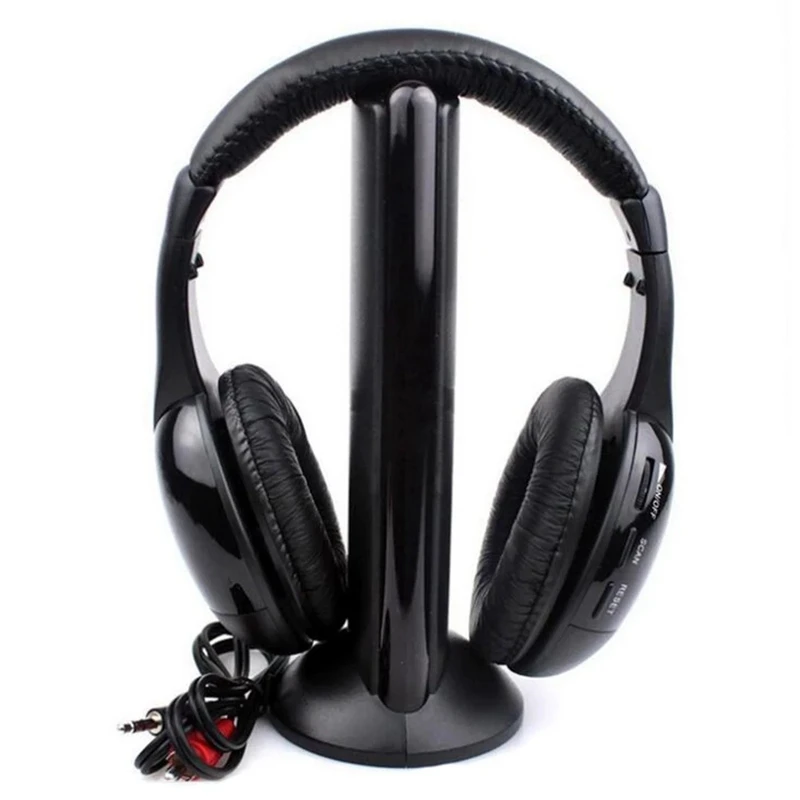 KUBITE MH2001 Wireless Headphones Transmitter on Ear Headset With FM Radio Wireless TV Headset Monitor Earphone for TV PC Smart