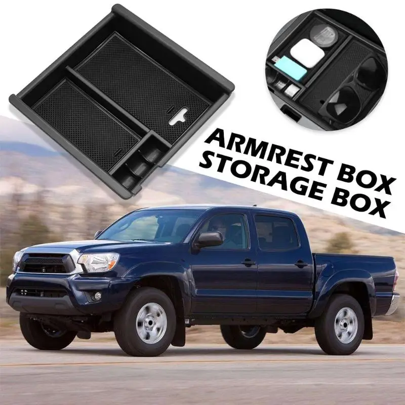 

Silicone Insert Storage Box for Toyota Tacoma 2016-2019 Center Console Armrest ABS Tray Organizer Auto Interior Accessories
