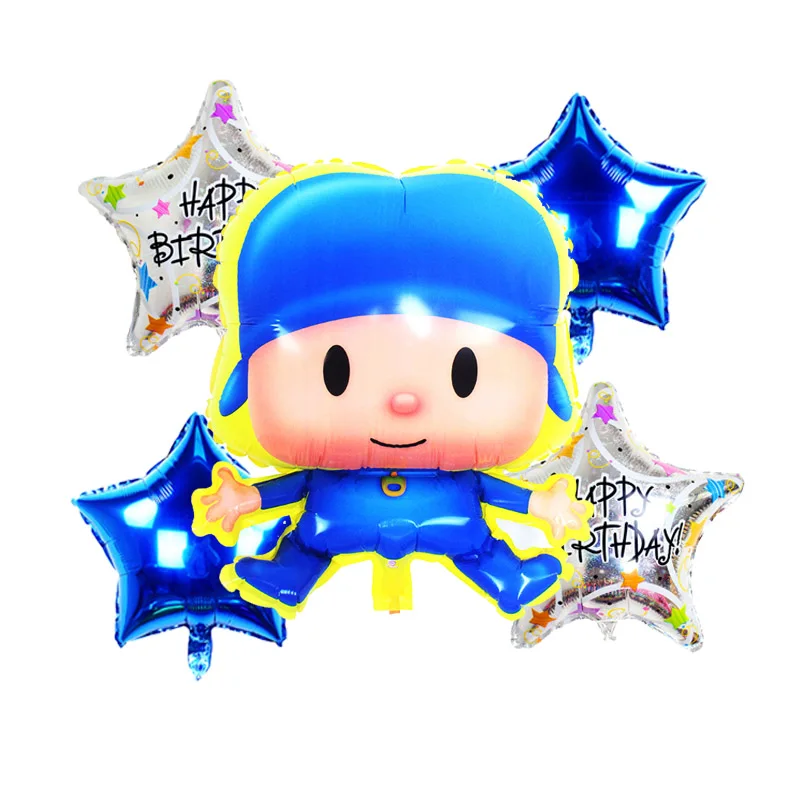 5 шт. воздушные шары Pocoyo для мальчиков 18 дюймов звездные точки вечерние украшения
