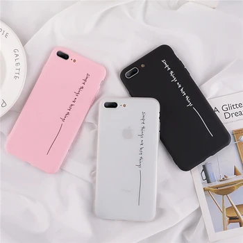 

Ottwn Cover For iPhone 6 7 8 Plus X XR XS Max Simple Letter Line Cases For iPhone 11 Pro Case Soft Silicon Back Cover Phone Bag