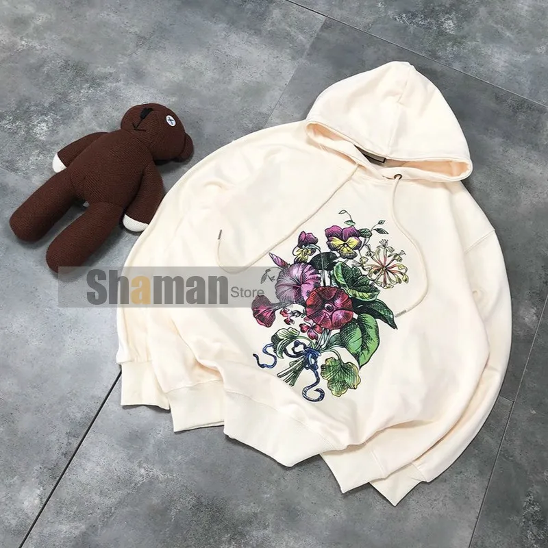 

Luxury Designer BRANDED high end 1:1 2020 winter Floral Digital Printing pure cotton hoodies Sweatshirt women clothes for teens