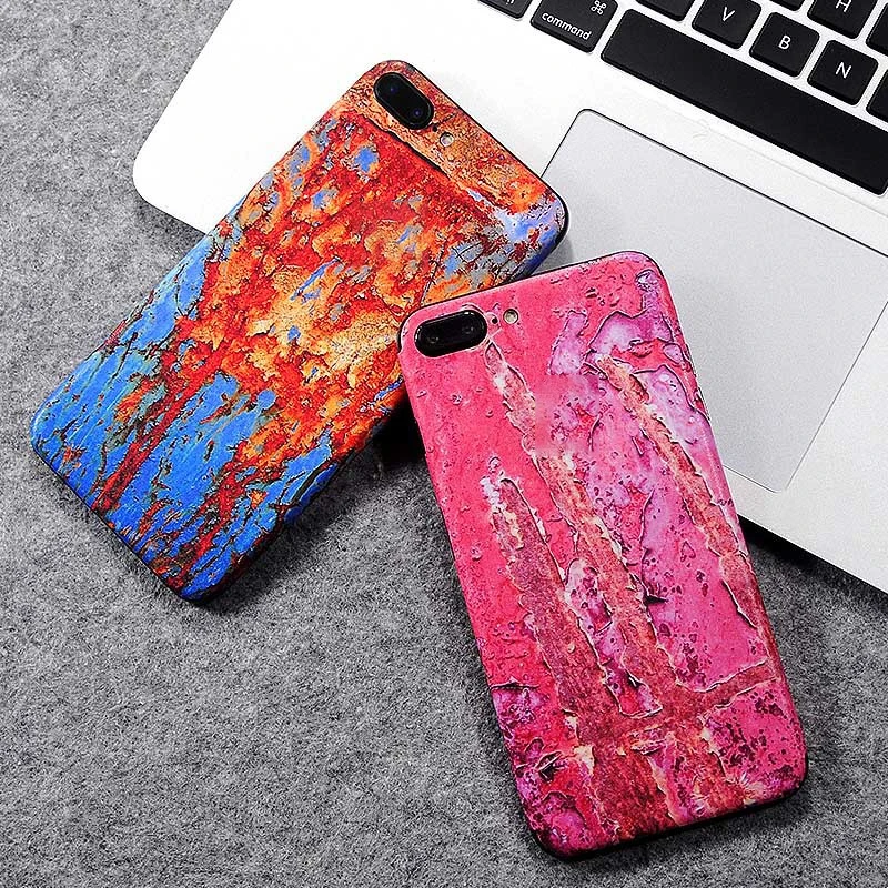 Цветная Защитная пленка с рисунком ржавчины для iPhone 6 6S X 7 8 Plus|Наклейки телефонов|