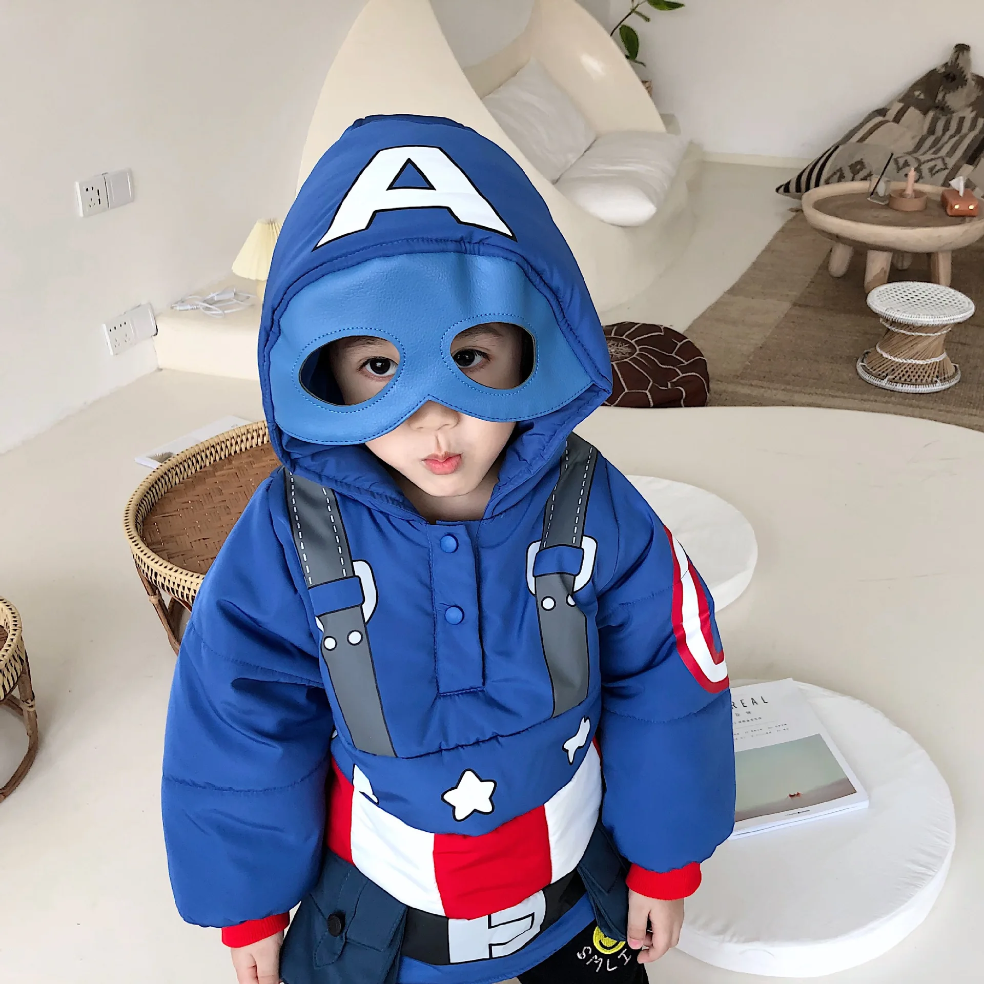 Tonytaobaby/Новинка зимы; детский пуловер с рисунком для мальчиков и девочек; куртка с хлопковой подкладкой для мальчиков