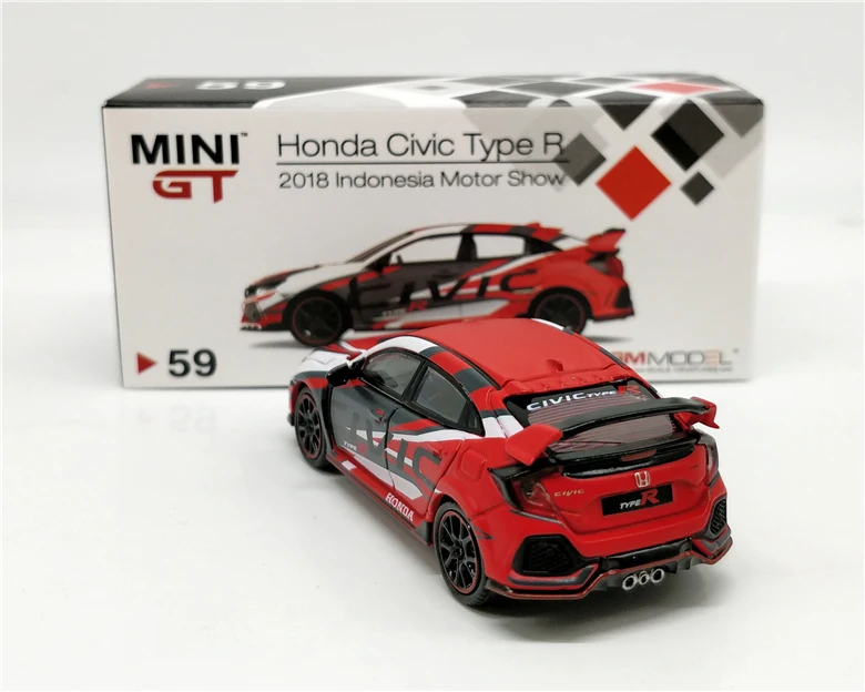 Мини GT 1: 64 Honda Civic Тип R игрушечный автомобиль игрушки для детей литая модель автомобиля подарок на день рождения