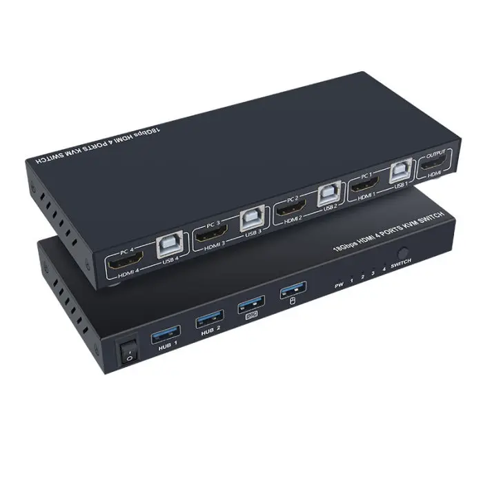 Ultra HD 4K HDMI KVM коммутатор 4 порта входы и 1 порт выходы HDMI2.0 мышь клавиатура USB Sharer новое поступление