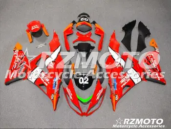 

New ABS Injection Mold Motorcycle Full Fairings kit Fit For ZX-6R 636 599 13-17 ZX-6R 2013-2017 bodywork Set Custom Red Orange