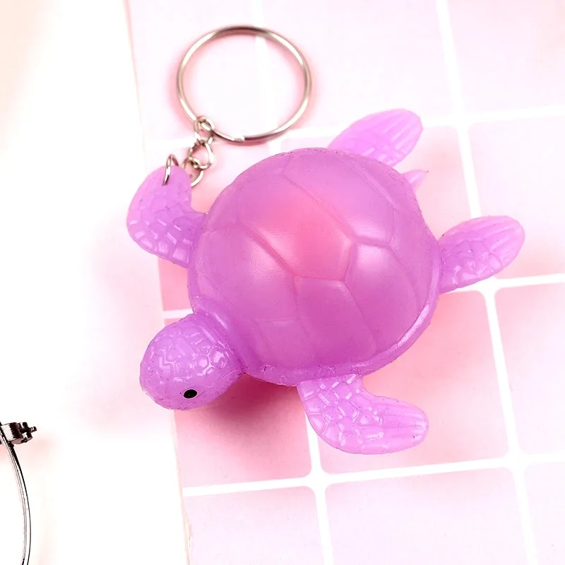 Сюрприз мягкая игрушка антистресс сжимающие Игрушки Куриные яйца несушки забавные гаджеты аутизм облегчение настроения световой меч - Цвет: Purple tortoise