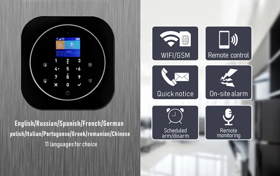 Sgooway сенсорная клавиатура Tuya Smart Life WIFI GSM домашняя сигнализация Беспроводная с IP