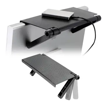 

TV Rack Shelf Storage Metal Vented Monitor Stand No Slip Riser Computer Laptop Multi-function Rack Home Office Organizer