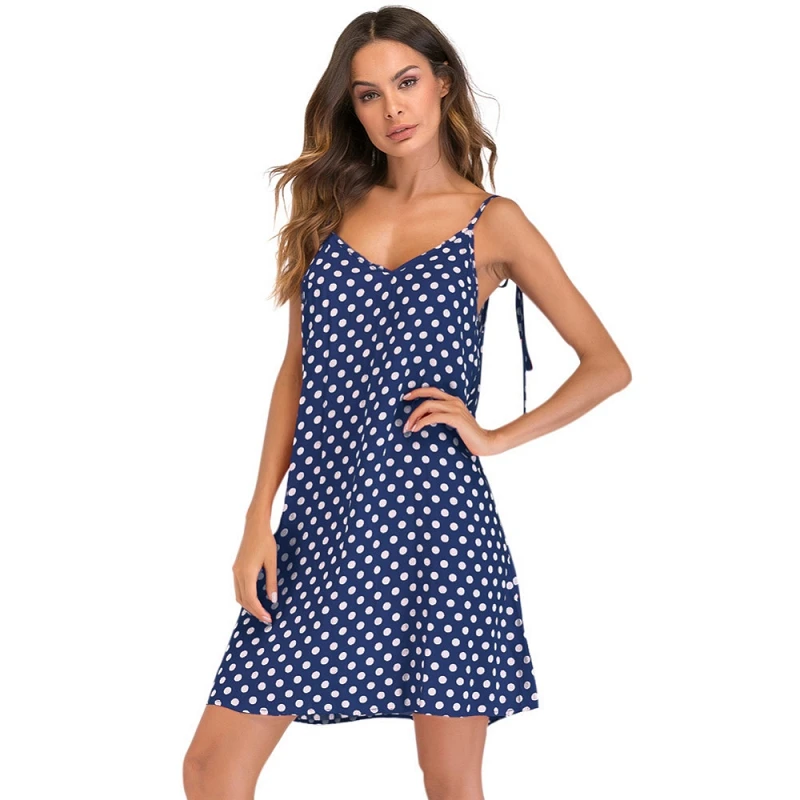 

Multicolor Sexy Party Backless dot Print Cami Sleeveless Pencil Skinny Club Dress Autumn Night Out Women Dresses 2019 New
